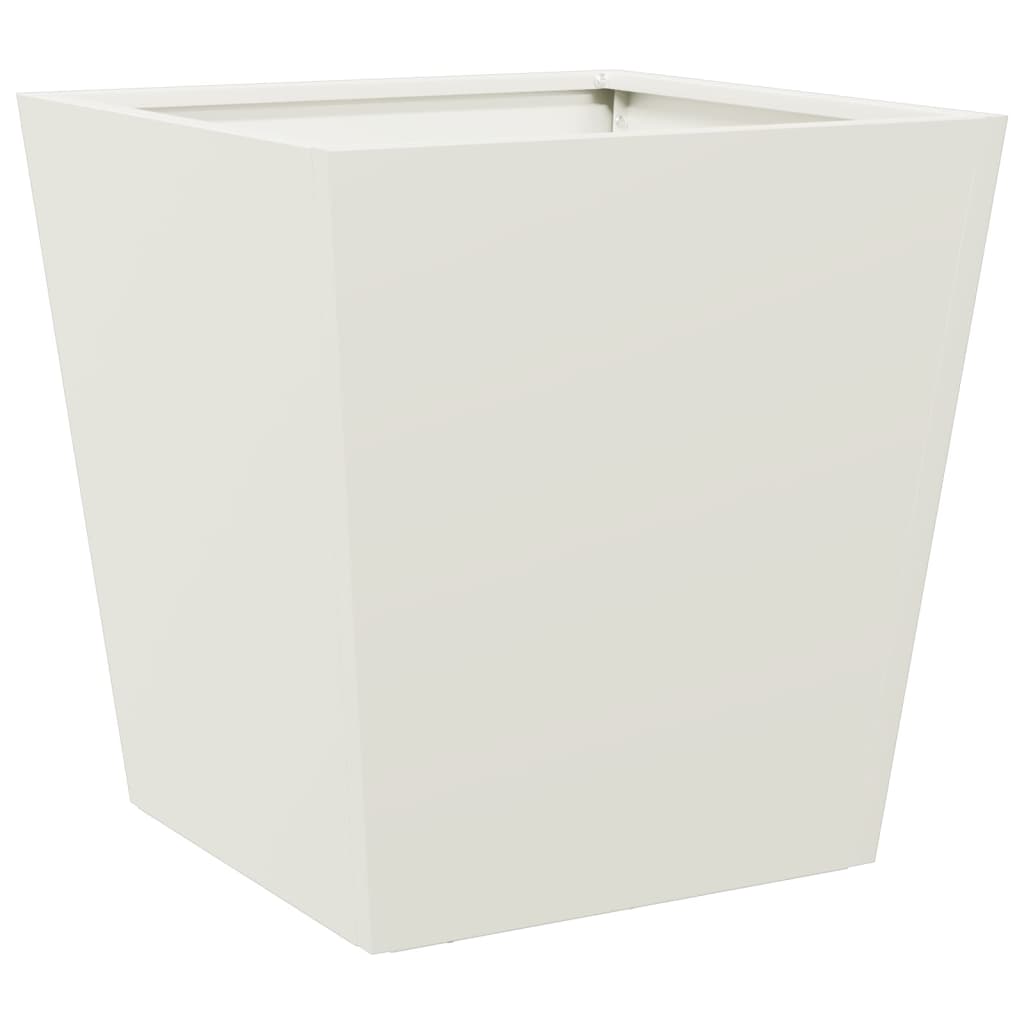 vidaXL Garden Planters White 2 pcs 40x40x40 cm Steel 5