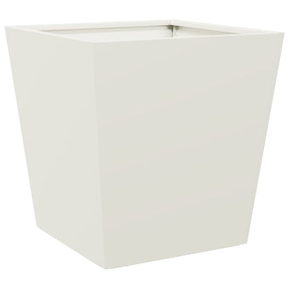 vidaXL Garden Planters White 2 pcs 40x40x40 cm Steel 5