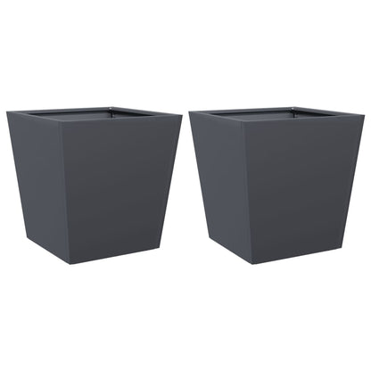 vidaXL Garden Planters Anthracite 2 pcs 40x40x40 cm Steel 2