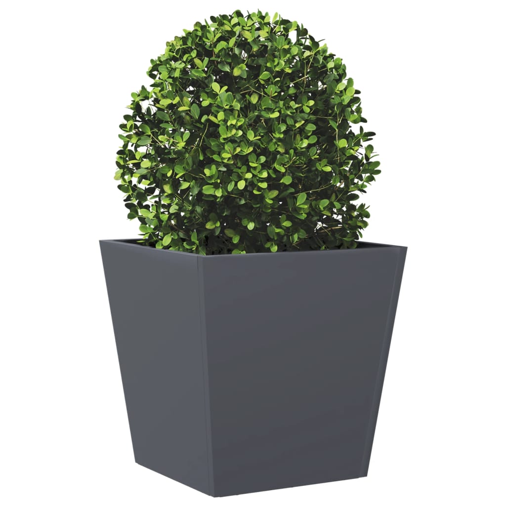 vidaXL Garden Planters Anthracite 2 pcs 40x40x40 cm Steel 4