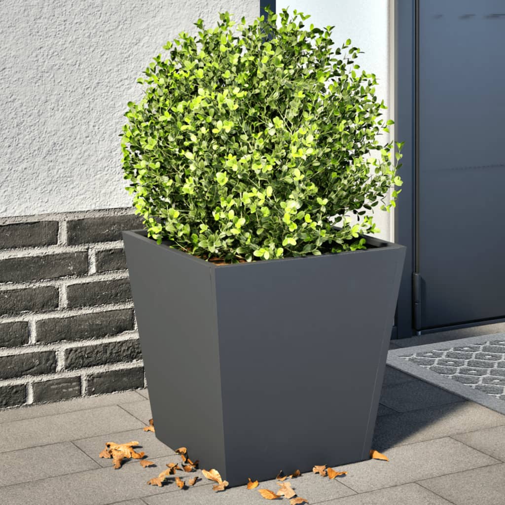 vidaXL Garden Planters Anthracite 2 pcs 40x40x40 cm Steel 1
