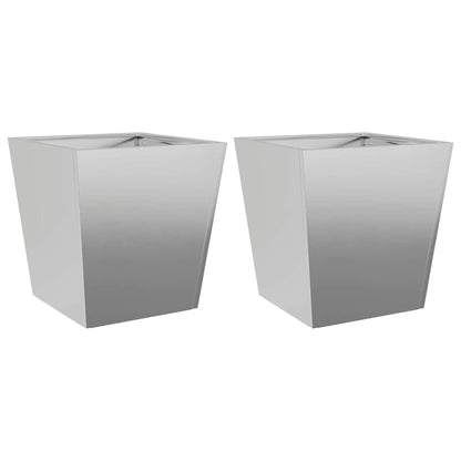 vidaXL Garden Planters 40x40x40 cm 2 pcs Galvanised Steel 2