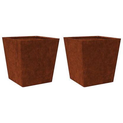 vidaXL Garden Planters 2 pcs 40x40x40 cm Weathering Steel 2