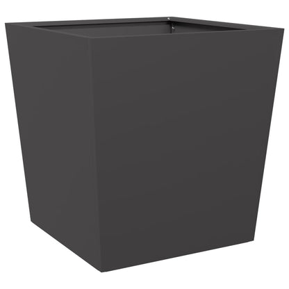 vidaXL Garden Planter Black 50x50x50 cm Steel 4