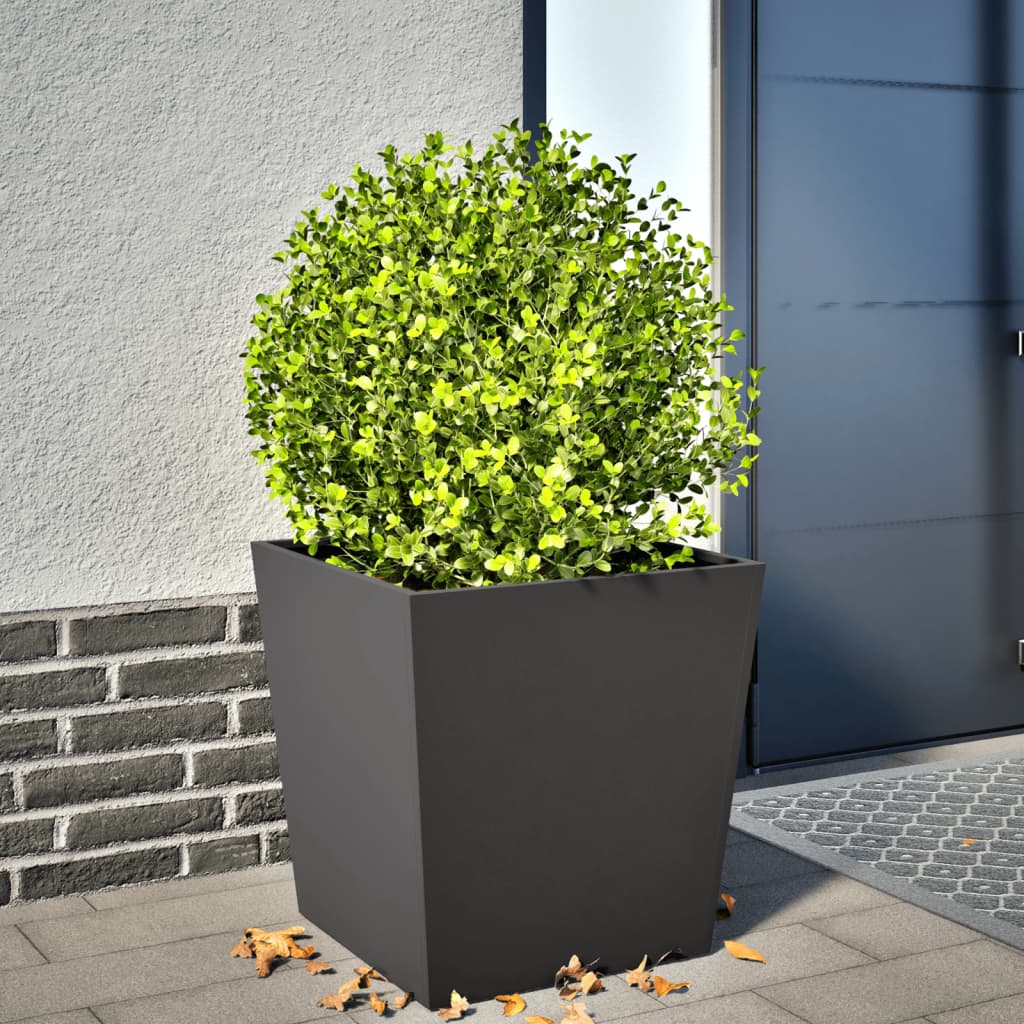 vidaXL Garden Planter Black 50x50x50 cm Steel 1