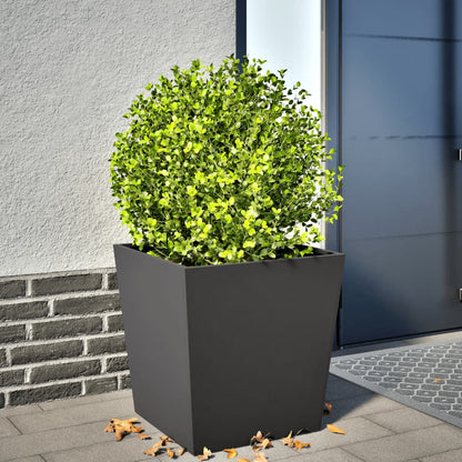 vidaXL Garden Planter Black 50x50x50 cm Steel 1