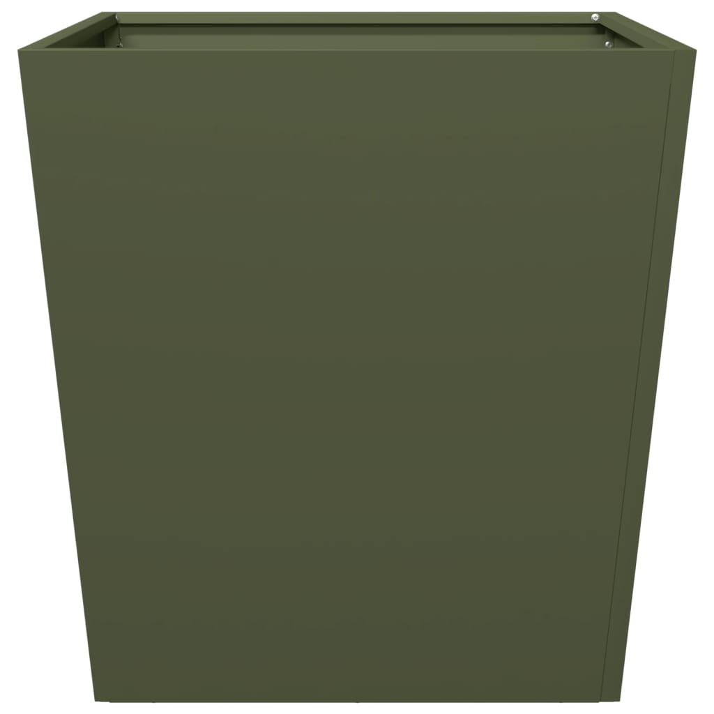 vidaXL Garden Planter Olive Green 50x50x50 cm Steel 5