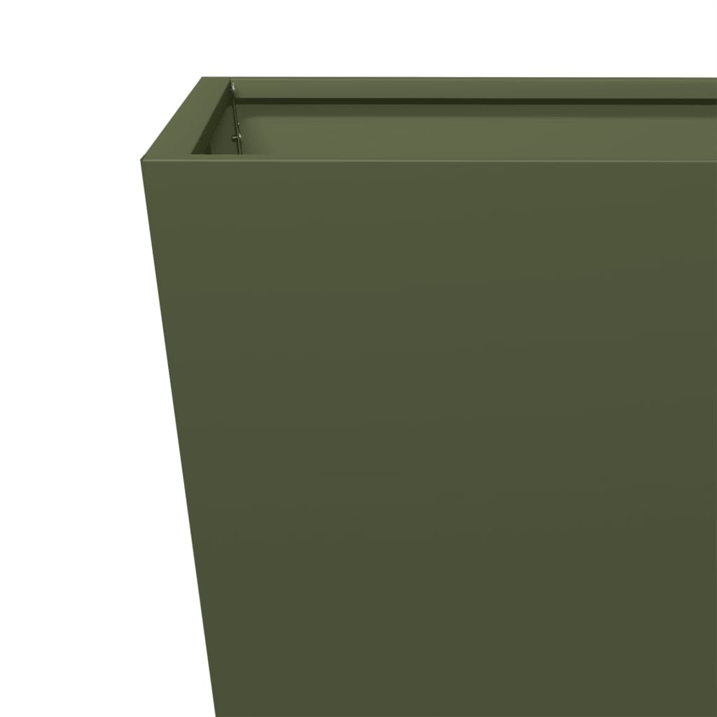 vidaXL Garden Planter Olive Green 50x50x50 cm Steel 6