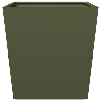 vidaXL Garden Planters Olive Green 2 pcs 50x50x50 cm Steel 6