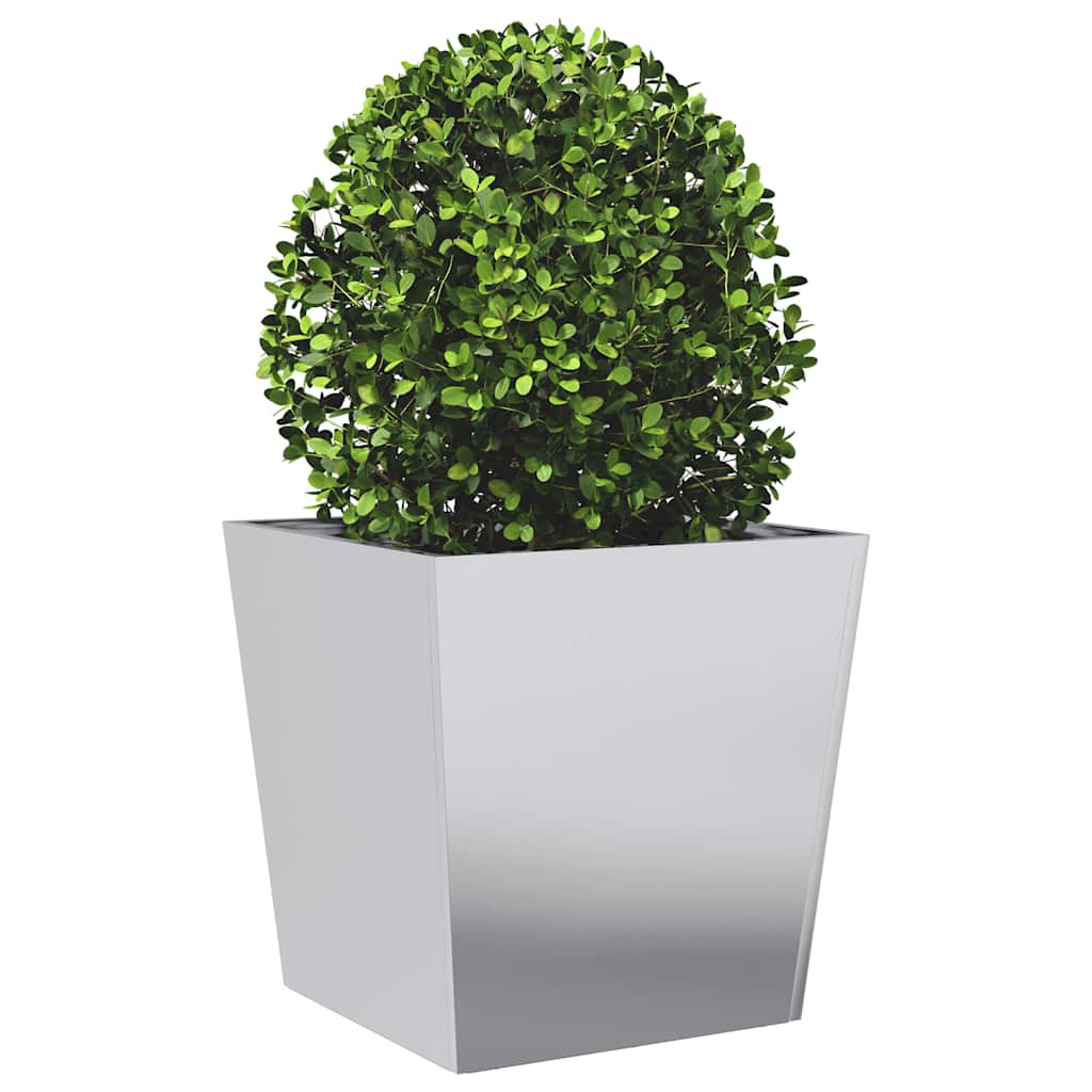 vidaXL Garden Planters 50x50x50 cm 2 pcs Galvanised Steel 4