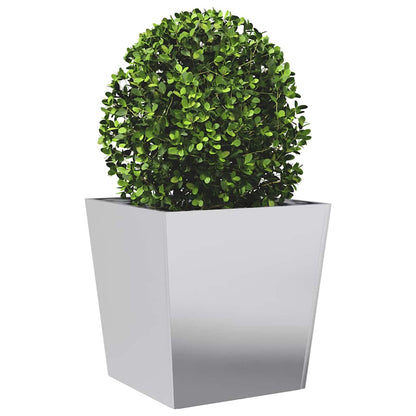 vidaXL Garden Planters 50x50x50 cm 2 pcs Galvanised Steel 4