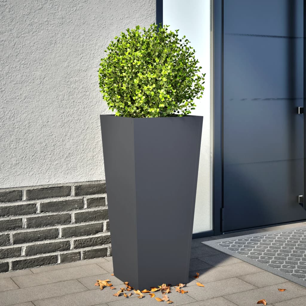 vidaXL Garden Planter Anthracite 35x35x75 cm Steel 1