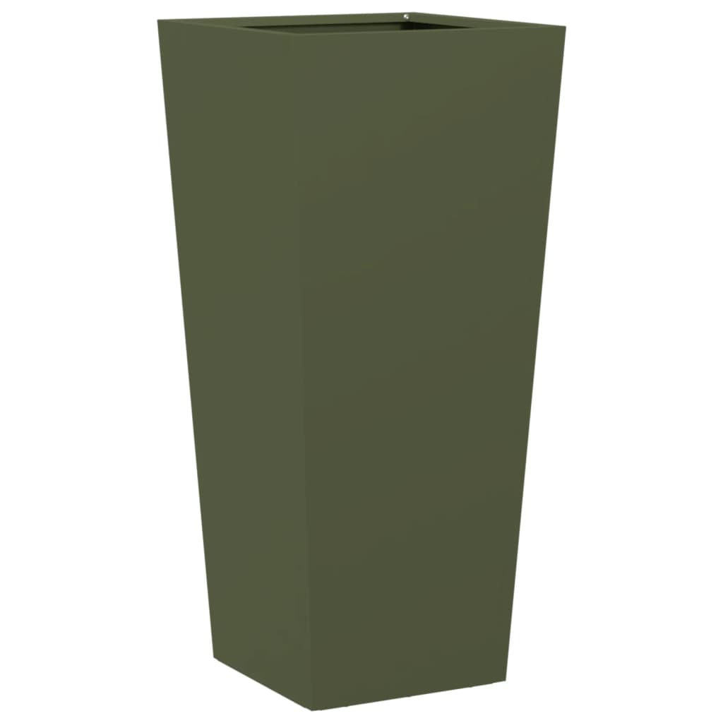 vidaXL Garden Planter Olive Green 35x35x75 cm Steel 2