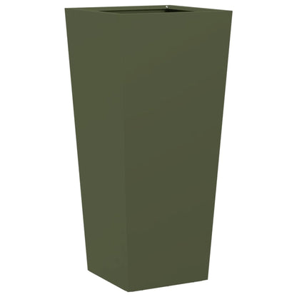 vidaXL Garden Planter Olive Green 35x35x75 cm Steel 2