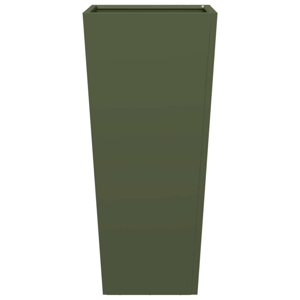vidaXL Garden Planter Olive Green 35x35x75 cm Steel 5