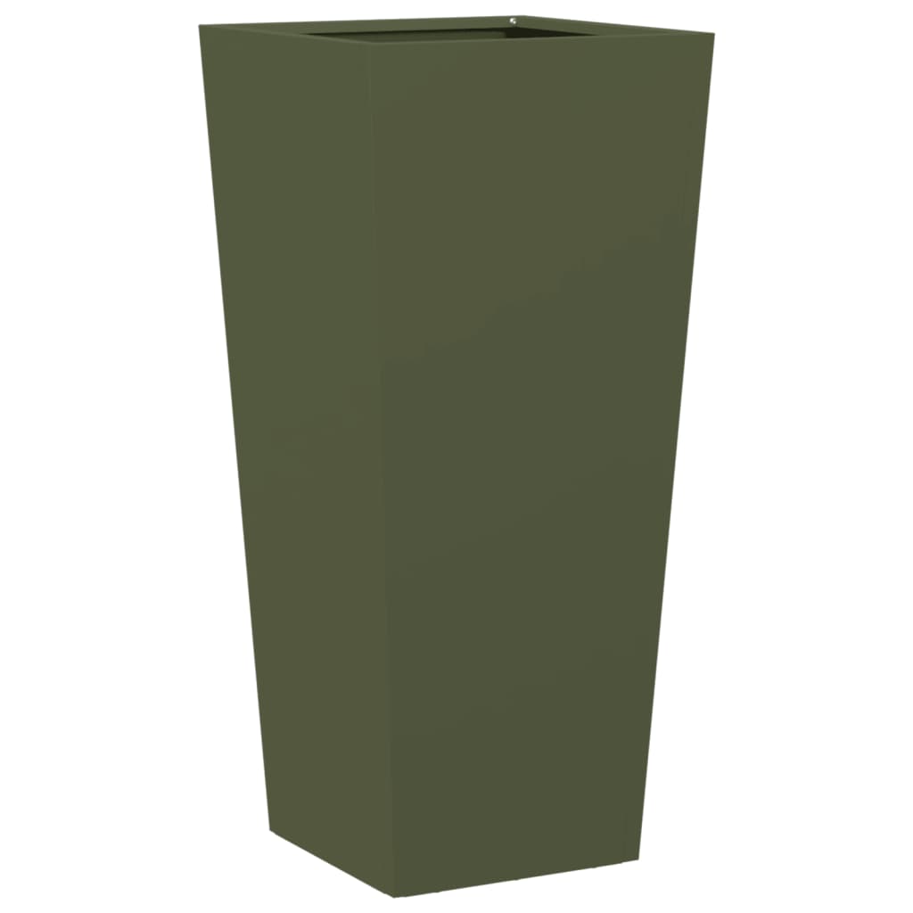 vidaXL Garden Planters Olive Green 2 pcs 35x35x75 cm Steel 5