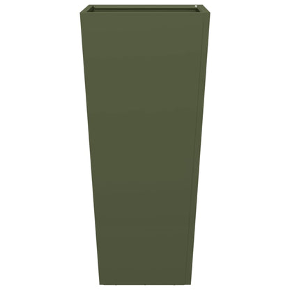 vidaXL Garden Planters Olive Green 2 pcs 35x35x75 cm Steel 6