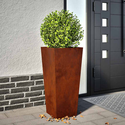 vidaXL Garden Planters 2 pcs 35x35x75 cm Weathering Steel 1