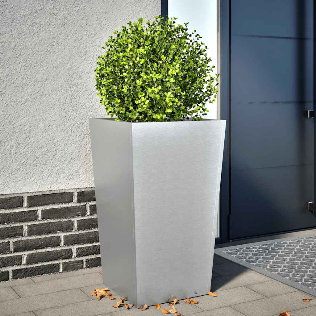 vidaXL Garden Planter 45x45x75 cm Galvanised Steel 1