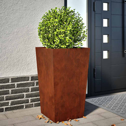 vidaXL Garden Planter 45x45x75 cm Weathering Steel 1