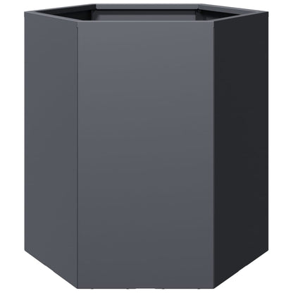 vidaXL Garden Planter 2 pcs Anthracite Hexagon 46x40x45 cm Steel 6