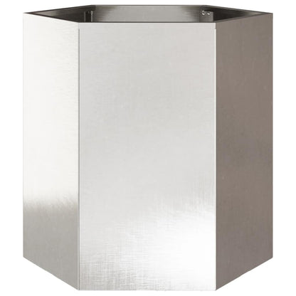 vidaXL Garden Planter Hexagon 46x40x45 cm Stainless Steel 2