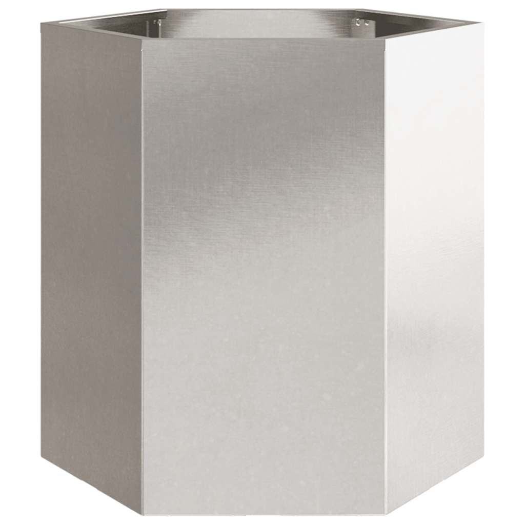 vidaXL Garden Planter Hexagon 46x40x45 cm Stainless Steel 4