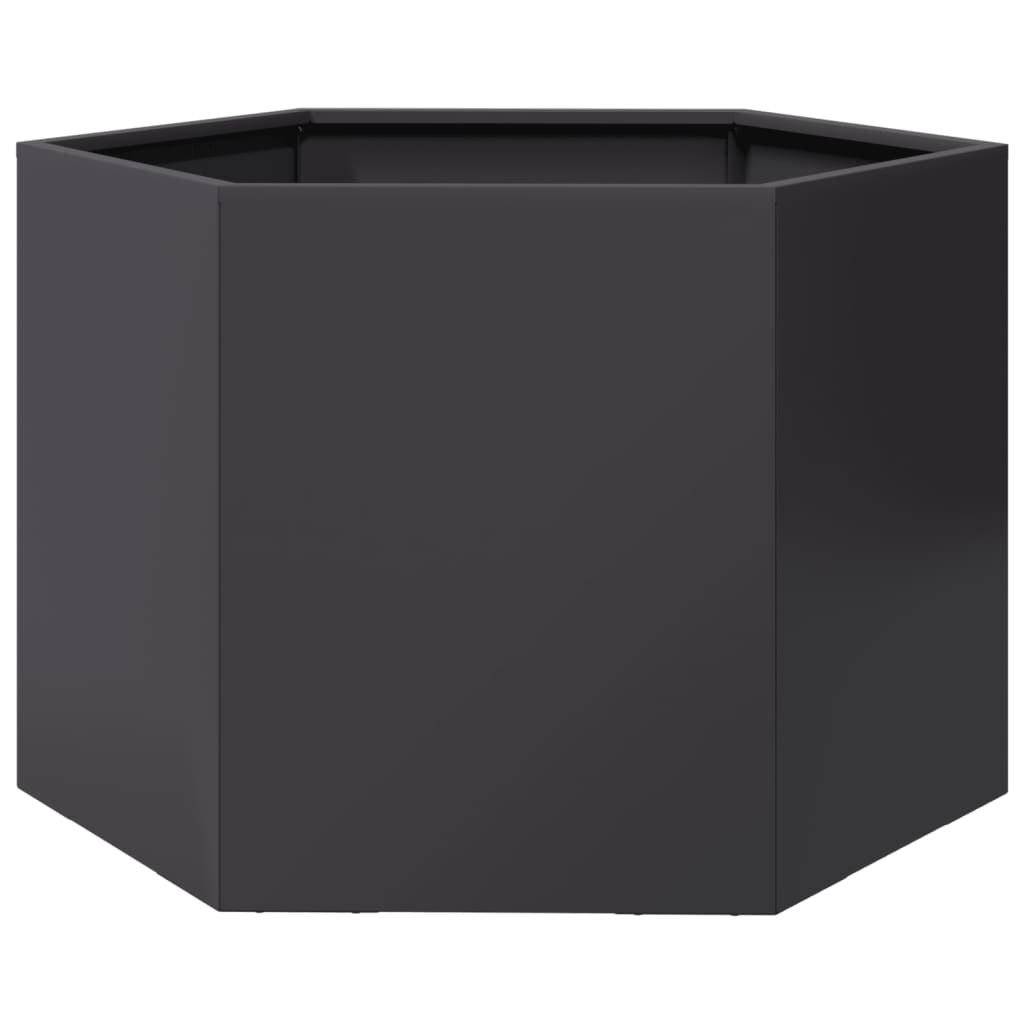 vidaXL Garden Planter Black Hexagon 69x60x45 cm Steel 2