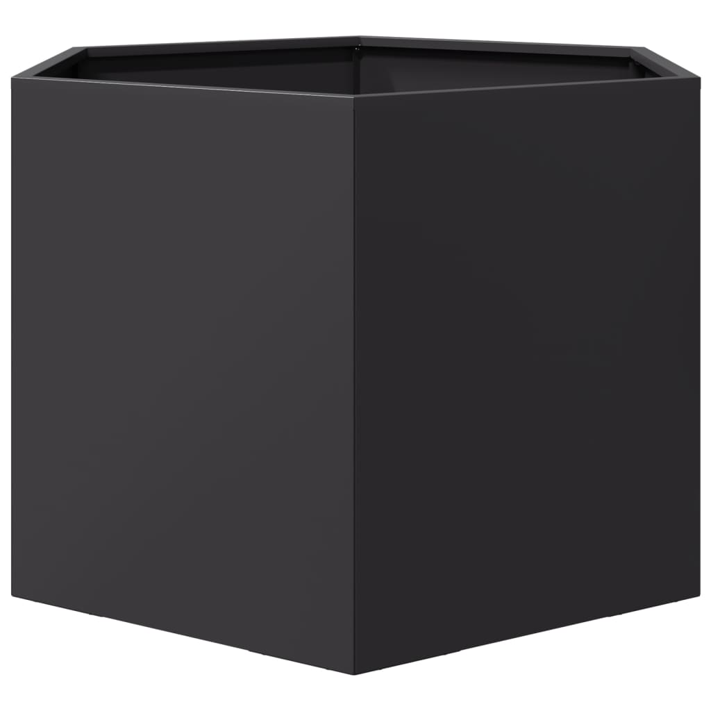 vidaXL Garden Planter Black Hexagon 69x60x45 cm Steel 3