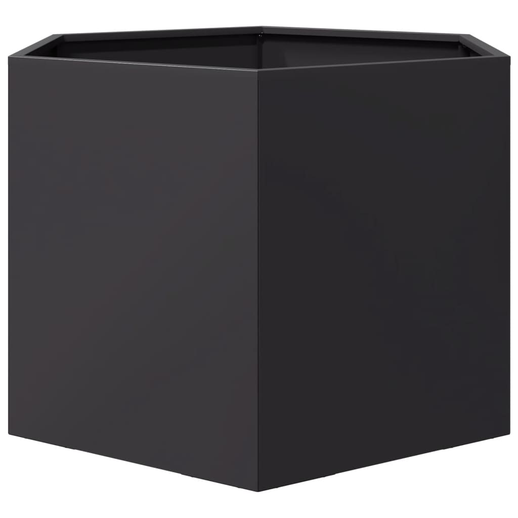 vidaXL Garden Planter Black Hexagon 69x60x45 cm Steel 4