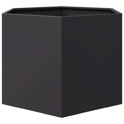 vidaXL Garden Planter Black Hexagon 69x60x45 cm Steel 4