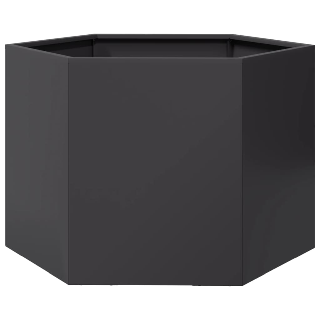 vidaXL Garden Planter Black Hexagon 69x60x45 cm Steel 5