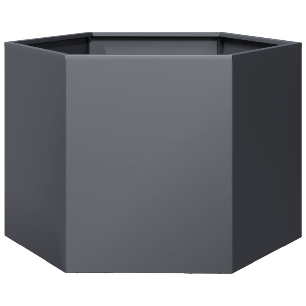 vidaXL Garden Planter Anthracite Hexagon 69x60x45 cm Steel 2