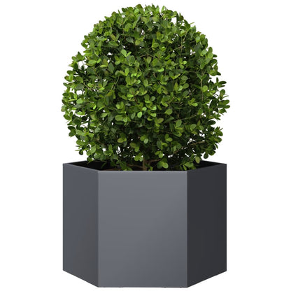 vidaXL Garden Planter Anthracite Hexagon 69x60x45 cm Steel 3