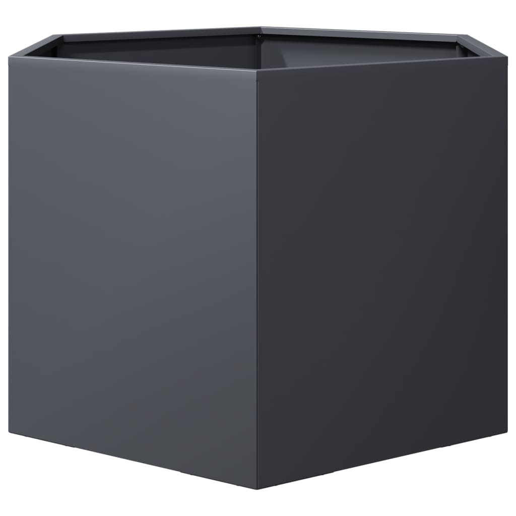 vidaXL Garden Planter Anthracite Hexagon 69x60x45 cm Steel 5