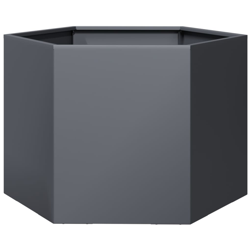 vidaXL Garden Planter Anthracite Hexagon 69x60x45 cm Steel 6