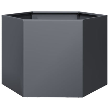 vidaXL Garden Planter Anthracite Hexagon 69x60x45 cm Steel 6