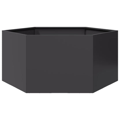 vidaXL Garden Planter Black Hexagon 104x90x45 cm Steel 1