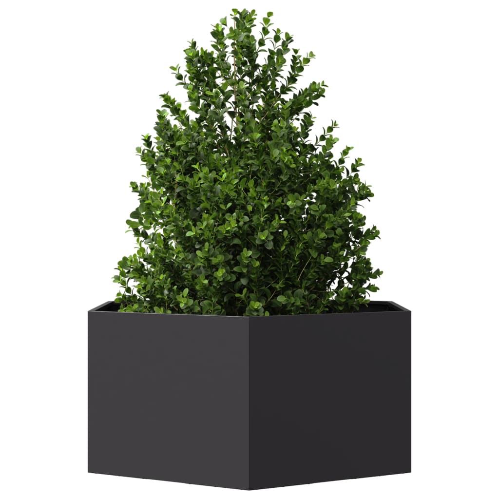 vidaXL Garden Planter Black Hexagon 104x90x45 cm Steel 3