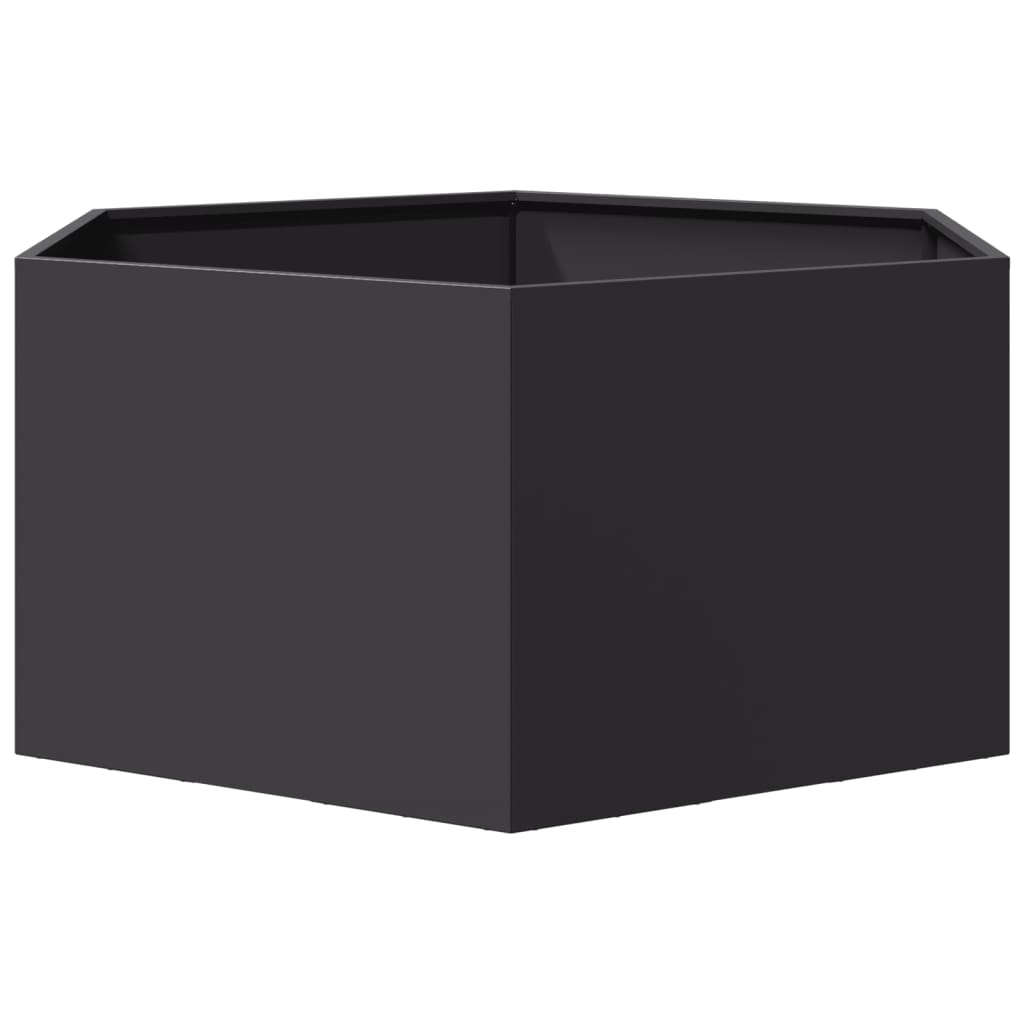 vidaXL Garden Planter Black Hexagon 104x90x45 cm Steel 4