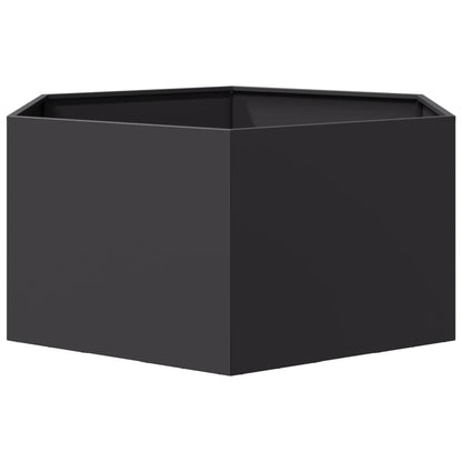 vidaXL Garden Planter Black Hexagon 104x90x45 cm Steel 5