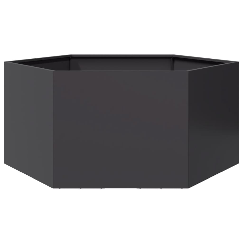 vidaXL Garden Planter Black Hexagon 104x90x45 cm Steel 6