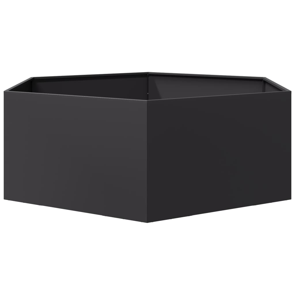 vidaXL Garden Planter Black Hexagon 138x120x45 cm Steel 3