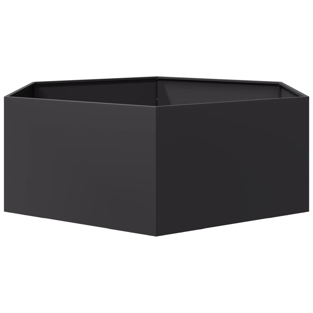 vidaXL Garden Planter Black Hexagon 138x120x45 cm Steel 5