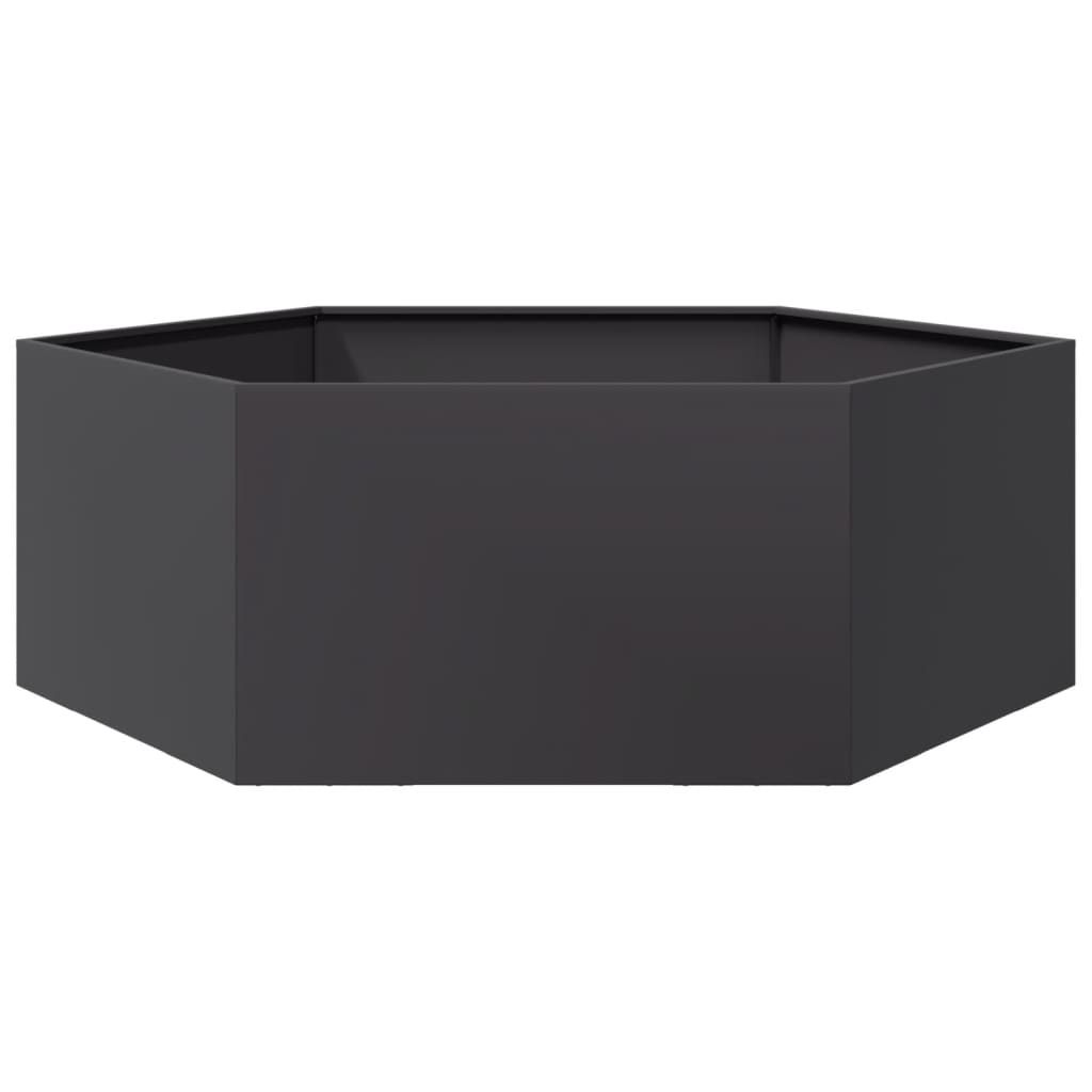 vidaXL Garden Planter Black Hexagon 138x120x45 cm Steel 4