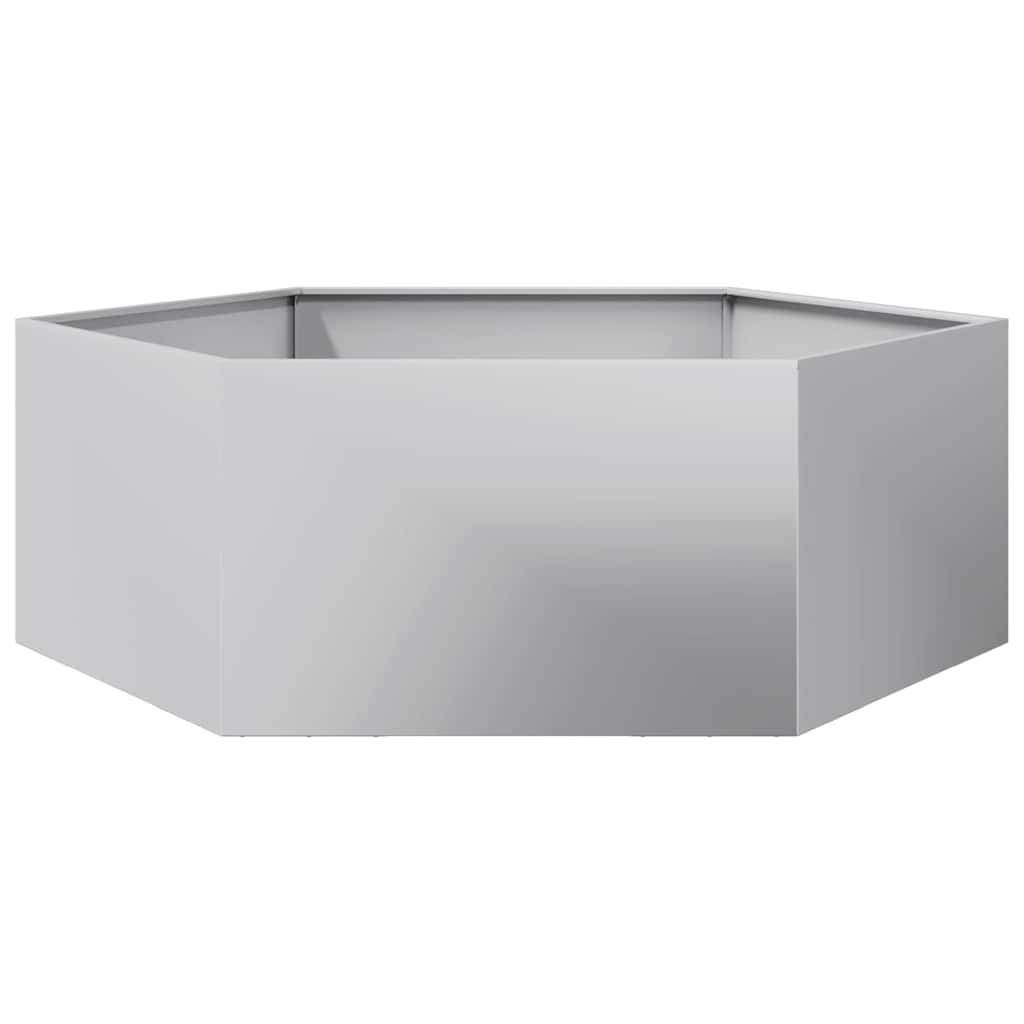 vidaXL Garden Planter Hexagon 138x120x45 cm Galvanized Steel 2