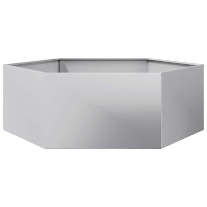 vidaXL Garden Planter Hexagon 138x120x45 cm Galvanized Steel 2