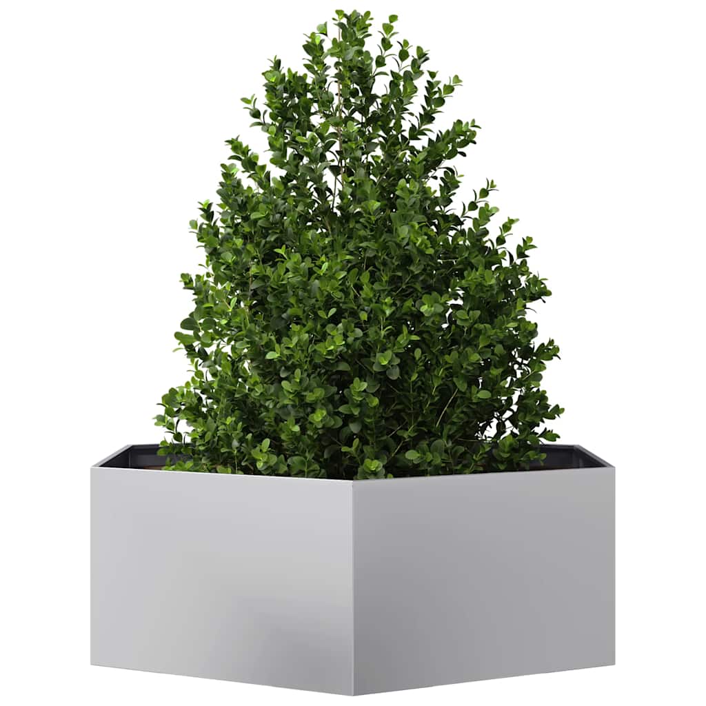 vidaXL Garden Planter Hexagon 138x120x45 cm Galvanized Steel 3