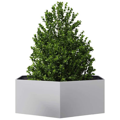 vidaXL Garden Planter Hexagon 138x120x45 cm Galvanized Steel 3