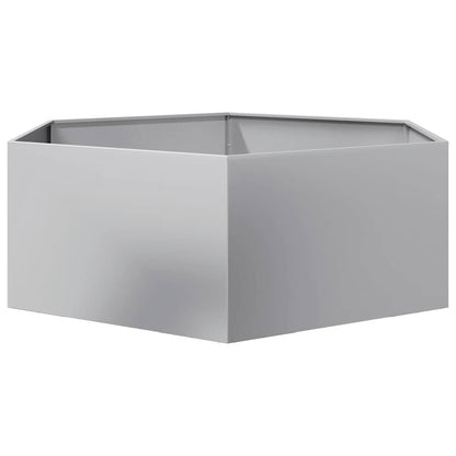 vidaXL Garden Planter Hexagon 138x120x45 cm Galvanized Steel 4